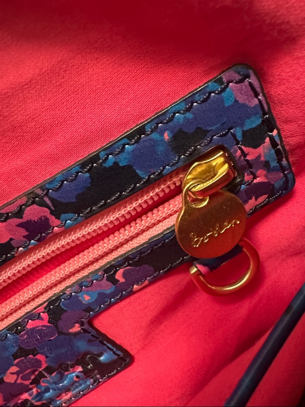 Boden Floral Satchel - Blue & Pink - Picture 7 of 13